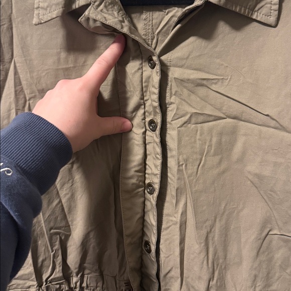 Celebrity Pink Tan Button-Down Romper - Picture 3 of 6